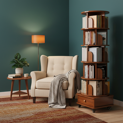 Turku 6 Tier Rotating Bookshelf Display Stand
