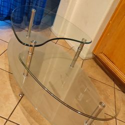 3 Layer Tempered Glass Oval Coffee Table 