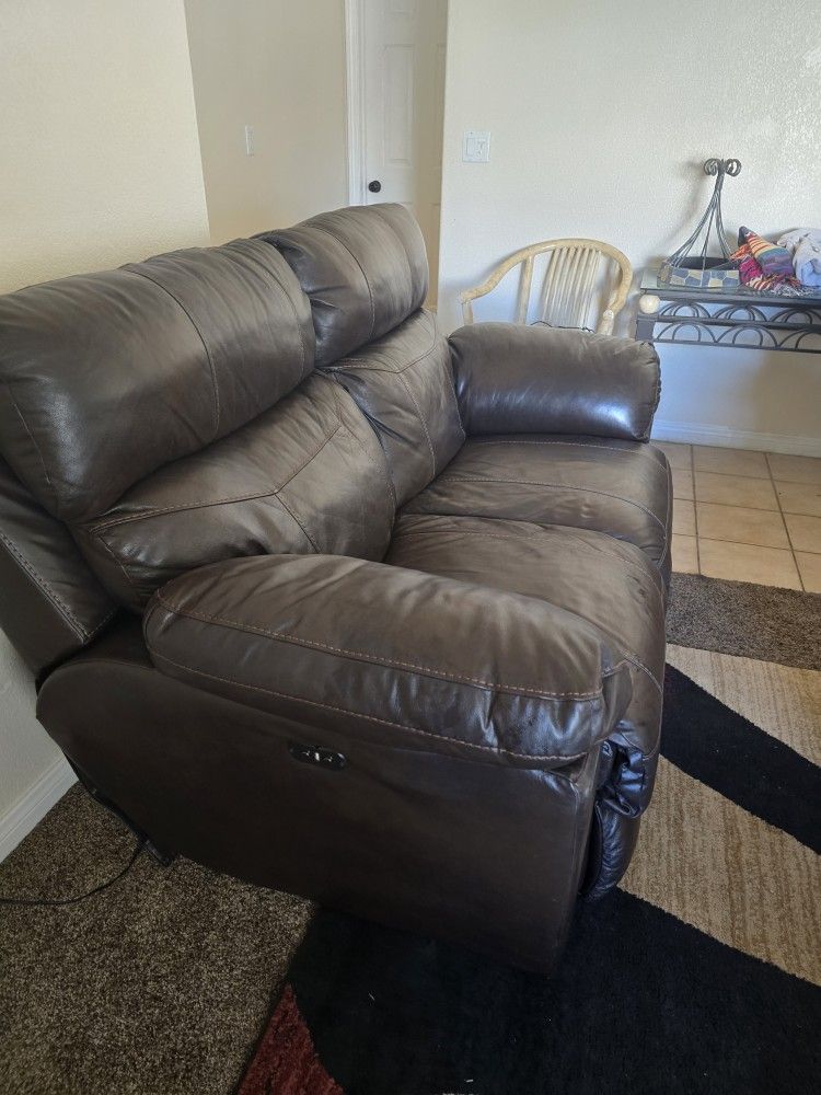 Leather Couch And Love Seat 400.00All Reclining!