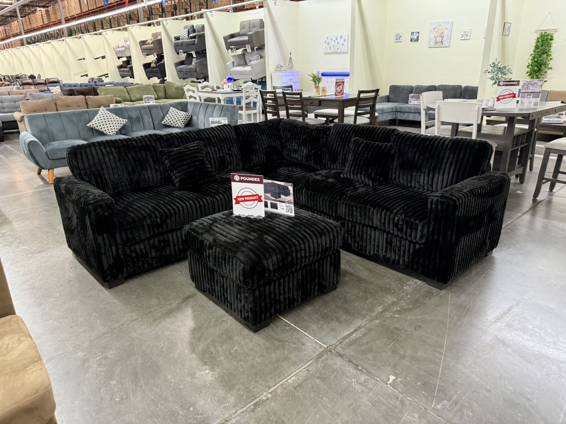 New Black Sectional