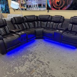 2 Piece immersive audio power reclining sectional 