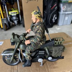 Vintage Early 90s Gi Joe with Motorcycle 