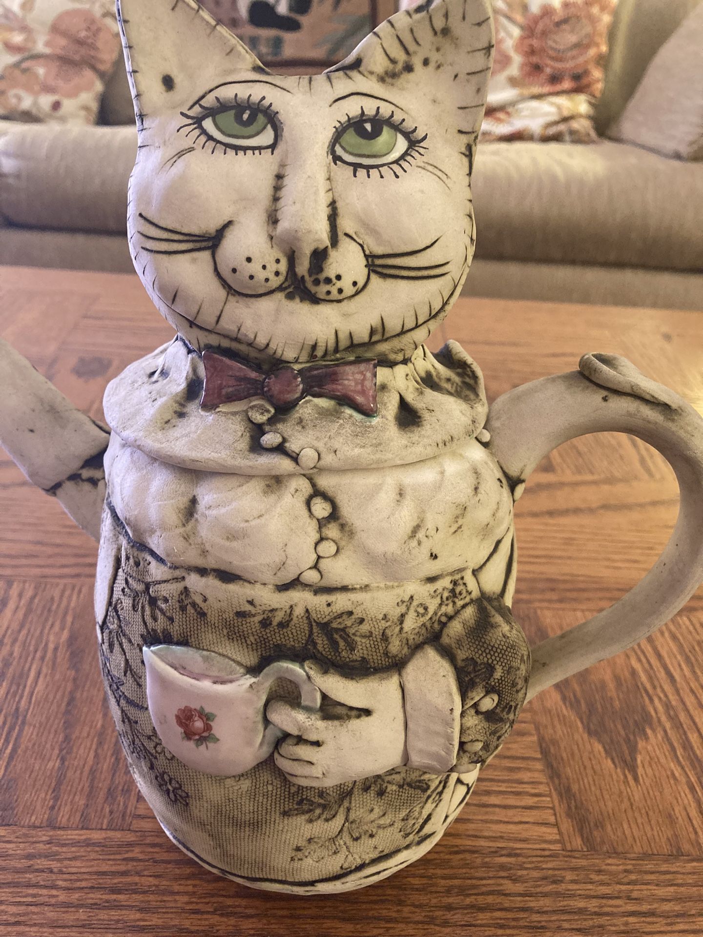 One of a kind cat teapot