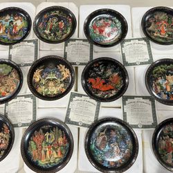Vintage Rare Bradford Exchange Russian Legends Fairy Tale Collector Plate Set – 12 Plates – Mint w/ COAs & Original Packaging Circa 1988