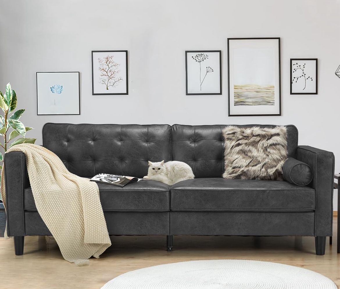 Faux Leather Couch