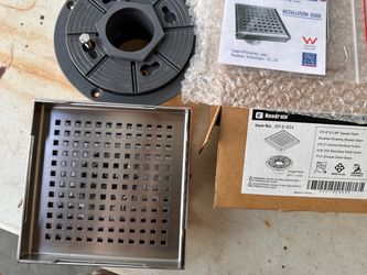 Shower drain square 6”x6” brushed stainless steel