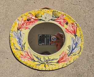 Handmade Artisan Clay Framed Mirror