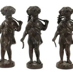 3 Bronze Figures 