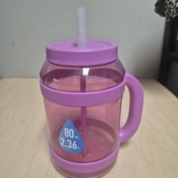 Reduce WaterDay 80 oz Tritan hydration mug in pink. 

