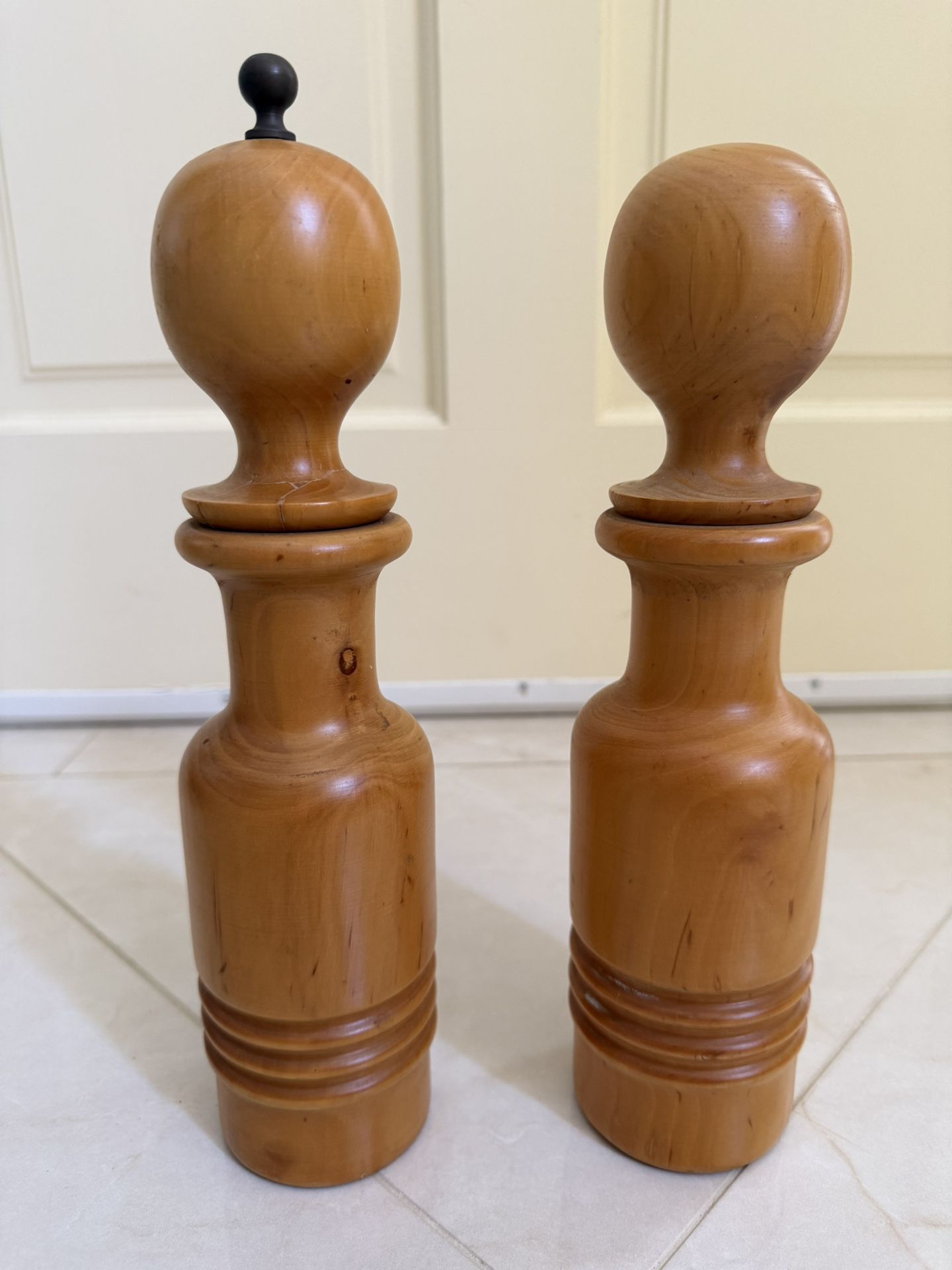 Tall Wooden Salt & Pepper Shakers