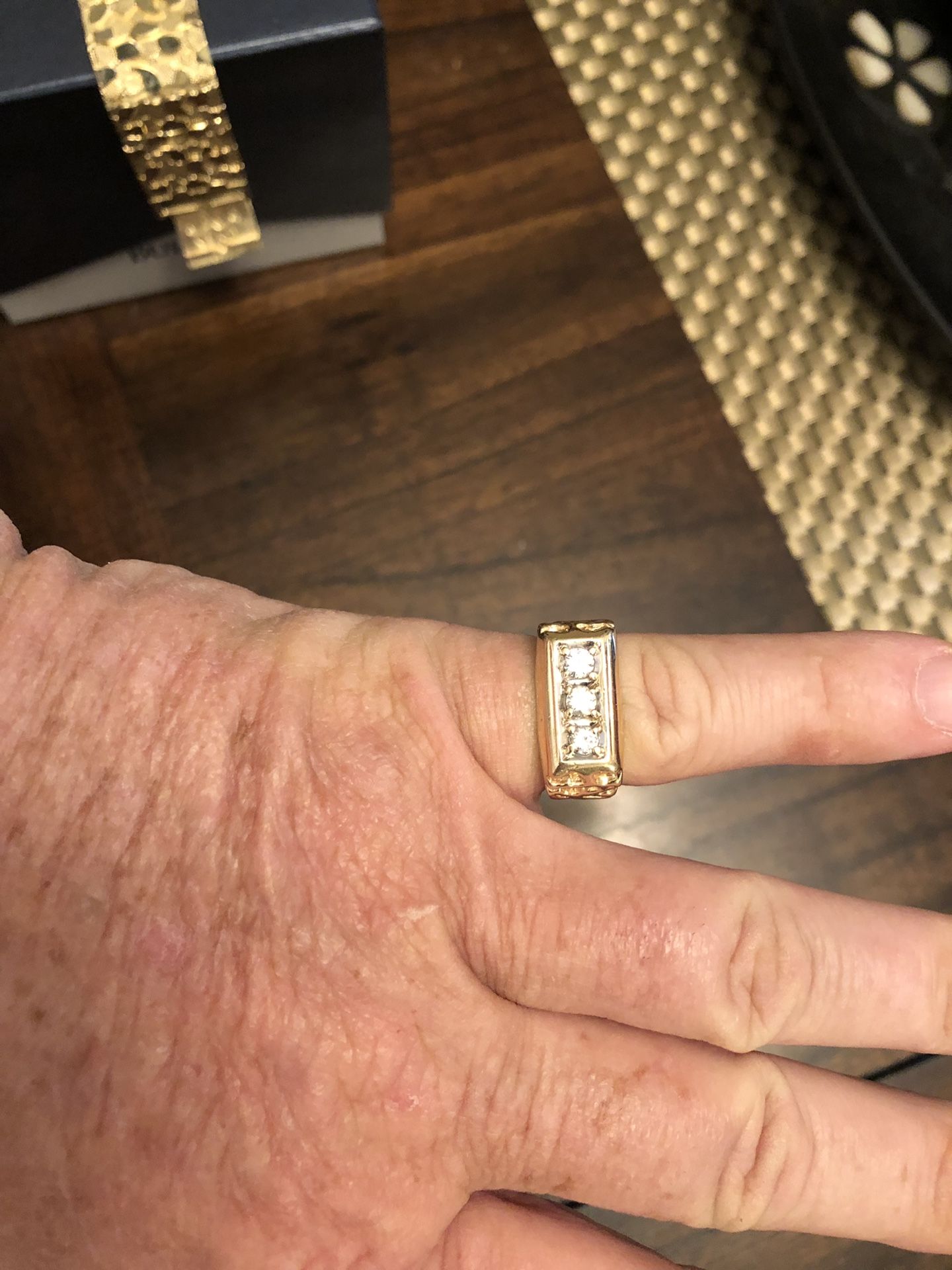 14k 3/4 diamond nugget ring