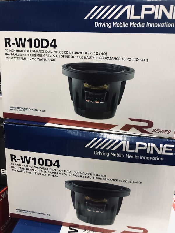 10" Alpine subwoofer R-w10D4 750 RMS Power 2250 watts for ...