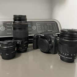Canon DSLR 70D Kit With 3 Pro Lenses