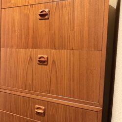 Teak Drawer Sets With Cupboard MCM 1970s 