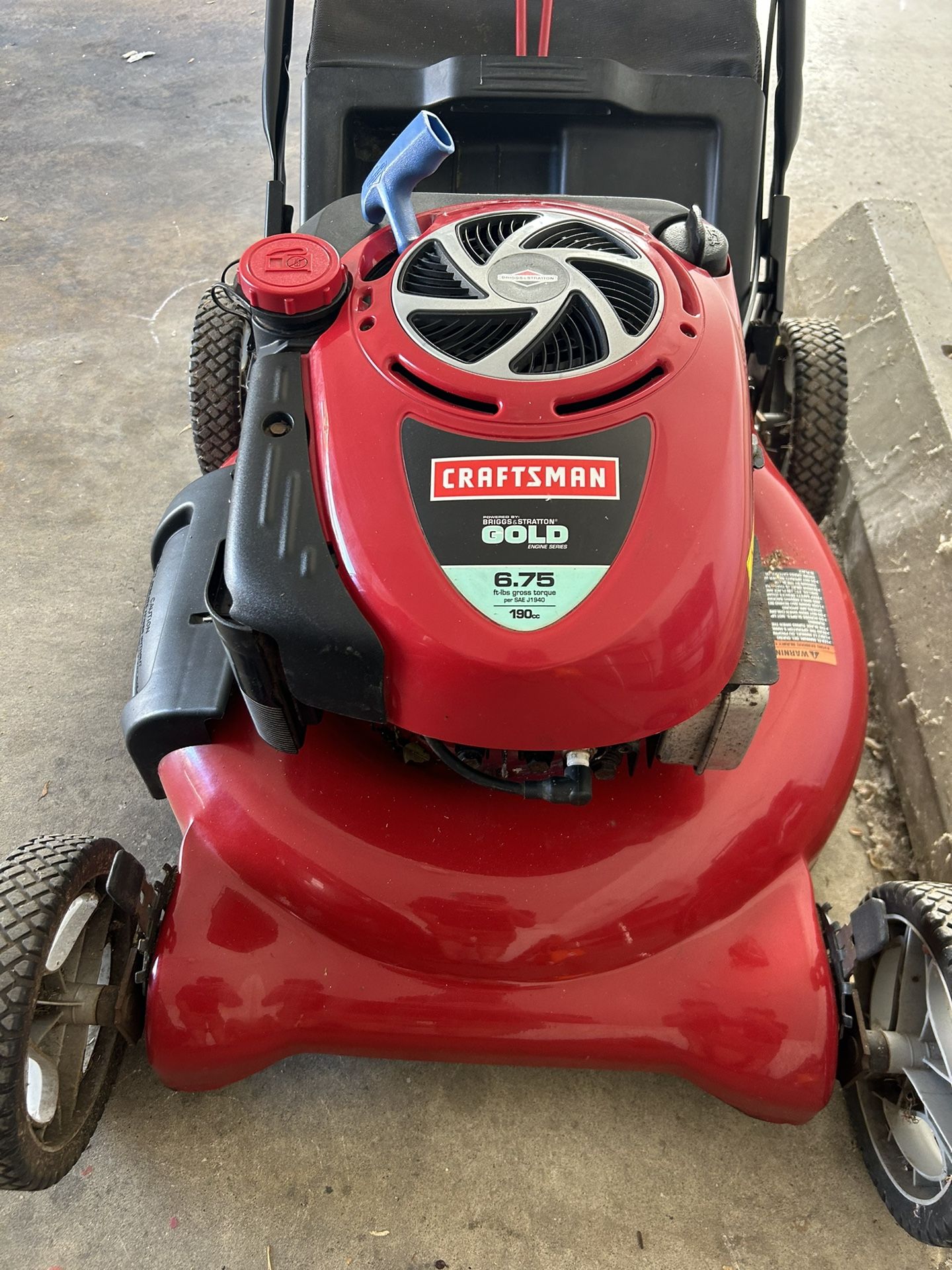 Craftsman lawn mower 190cc briggs & stratton gold engine hotsell