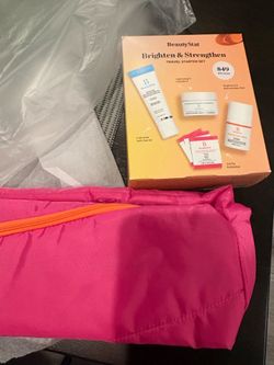 BeautyStat Brighten & Strengthen Daily Travel Starter Kit And Benefit Pouch New