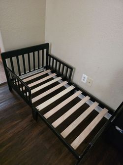 Toddler Bed Frame Black Wood