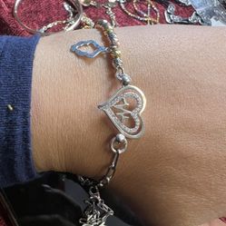 Heart Bracelet Pure Silver Stamped