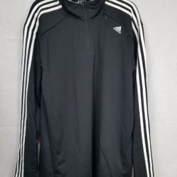 ADIDAS~ Men's black track jacket 1/4 zipper Sweater sz 2XL