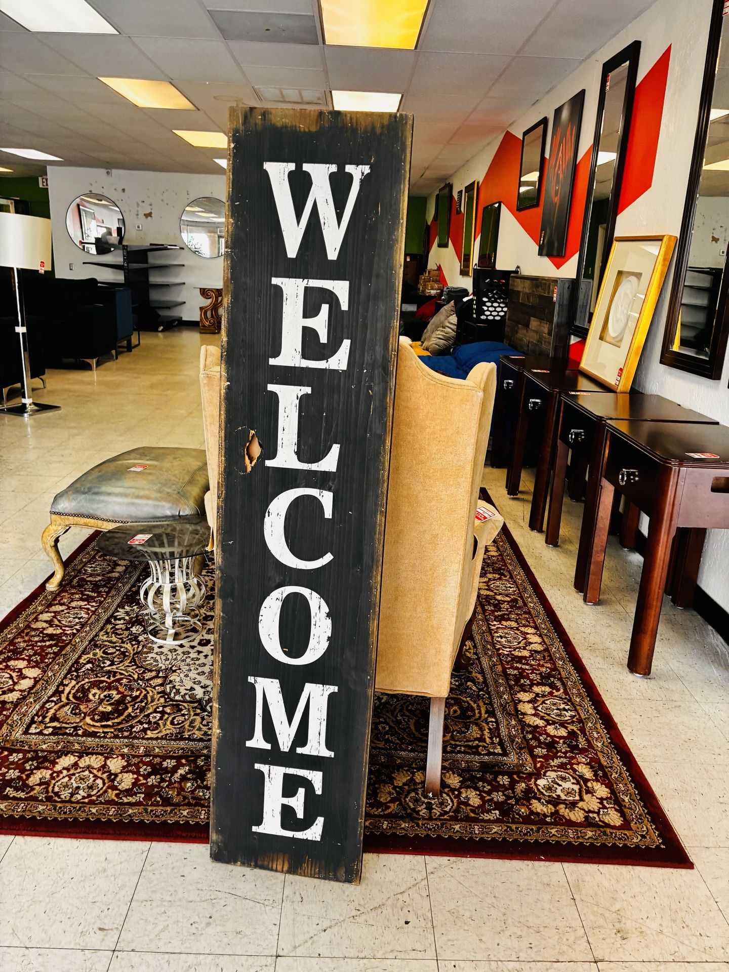 Rustic Wooden “Welcome” Sign