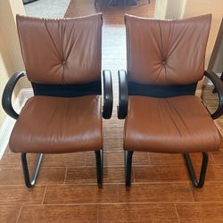 Set of two leather chairs