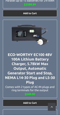 Eco-worthy 48v-100amp charger