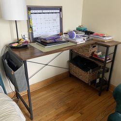 47” Brown L-Shaped Desk