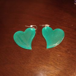 Hand Crafted Resin Heart Earrings