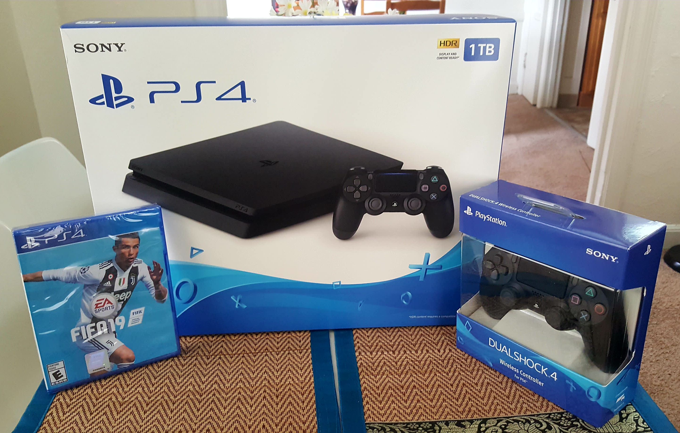 Sony PS4 Slim 1TB FIFA 19 & 2 Controllers for Sale in Pittsburgh, PA - OfferUp
