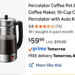 Percolator Coffee Pot Electric Coffee Maker