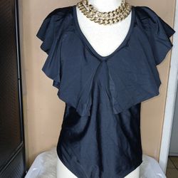 Ruffle Black Bathing Suit 
