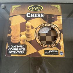Classic Games Wood Backgammon/Chess Sets- Sealed