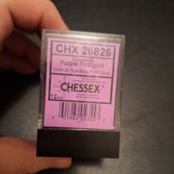 Chessex 12mm Dice - 36 Count - Red-Purple/Gold