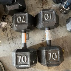 70lb Cast Iron Dumbbell Pair