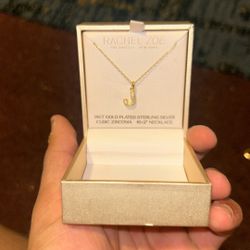 14KT GOLD PLATED STERLING SILVER CUBIC ZIRCONIA 16+2" NECKLACE