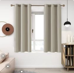New Deconovo Window Curtains for Bedroom (Light Beige, 42"x46", Set of 4 Panels)