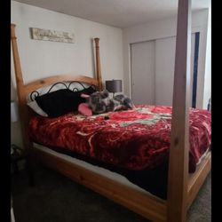 Real Wood Bed Frame/ Queen