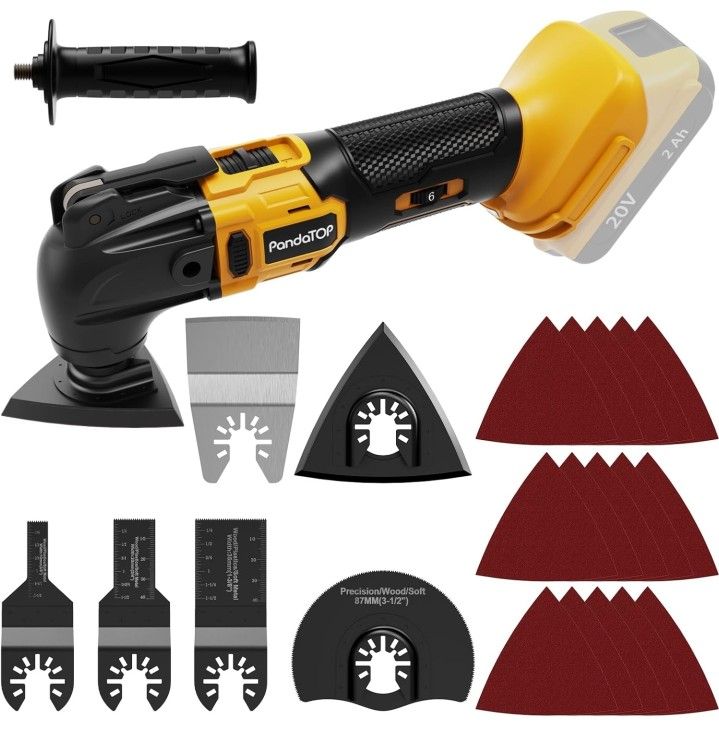 Oscillating Multi Tool for Dewalt 20v Max Battery, Brushless, 6 Variable Speed, Cordless Oscillating Tool,
