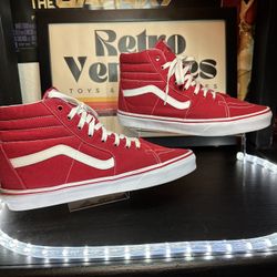 Vans Sk8-Hi Tapered Racing Red True White Sneakers Size US 12 Men VG+