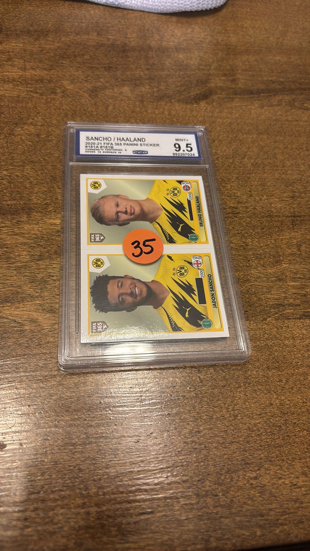 Sancho/Holland Mint 9.5 2020-21 FIFA 365 Panini Sticker #181A #181B