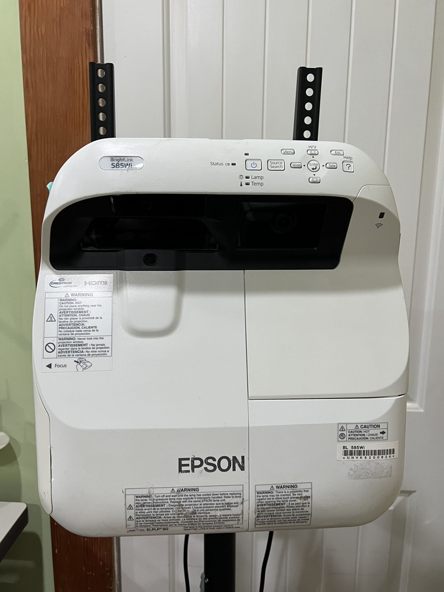 Epson UST Projector (BrightLink 585Wi) on Rolling Stand
