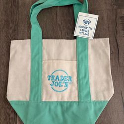 trader joes mini pastel tote bag