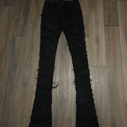 GUAPI OBSIDIAN BLOOD STACKED JEANS