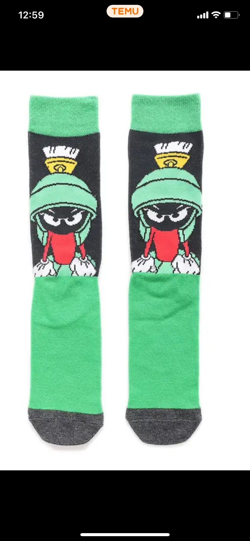 Looney Tunes Marvin The Martian Socks