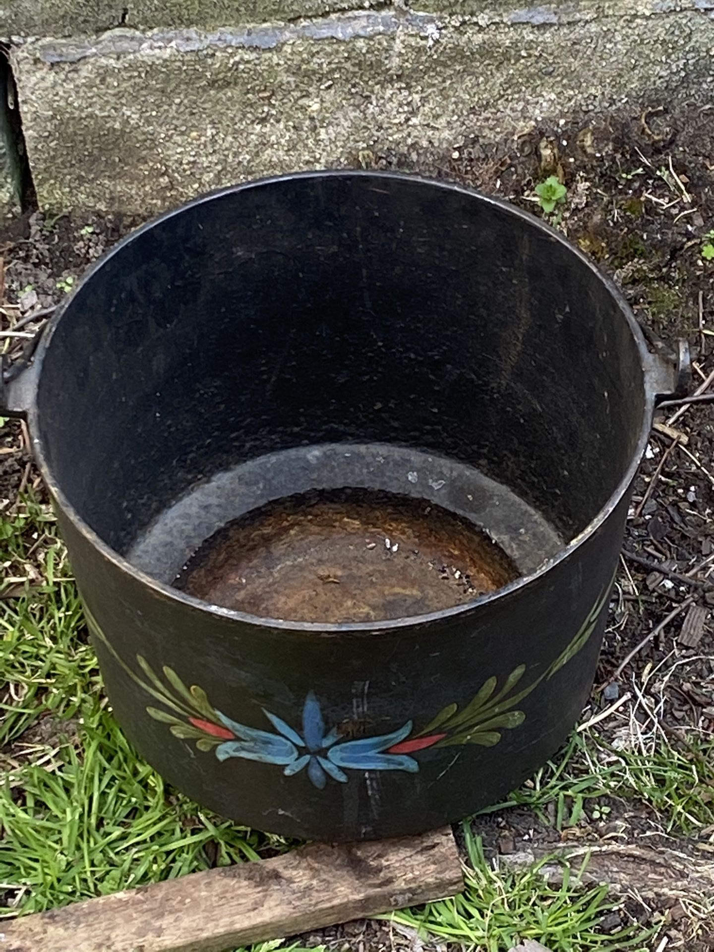 Antique cast iron hand painted