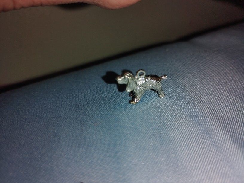 925 Sterling Silver Vintage Cocker Spaniel Dog 3D Pendant