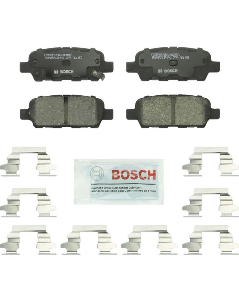 BOSCH BC905 QuietCast Premium Ceramic Disc Brake Pad Set - Compatible With Select Infiniti; Nissan 350Z, 370Z, Altima, Juke, Leaf, Maxima, Murano, Pat