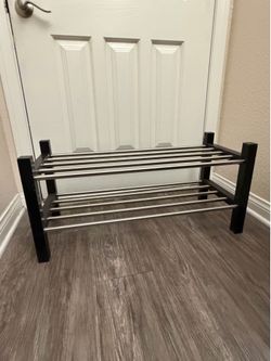 2-Tier Metal Rods Shoe Rack Organizer