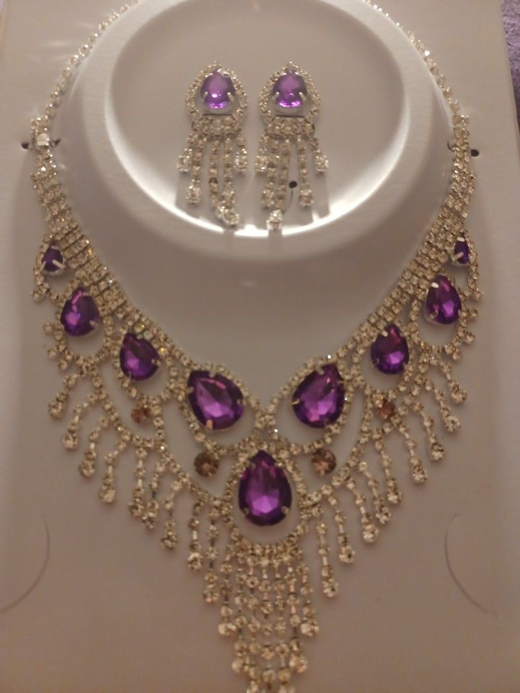 Rhinestone Necklace Set 