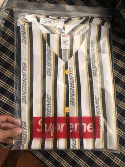 Supreme white and yellow baseball tee ds